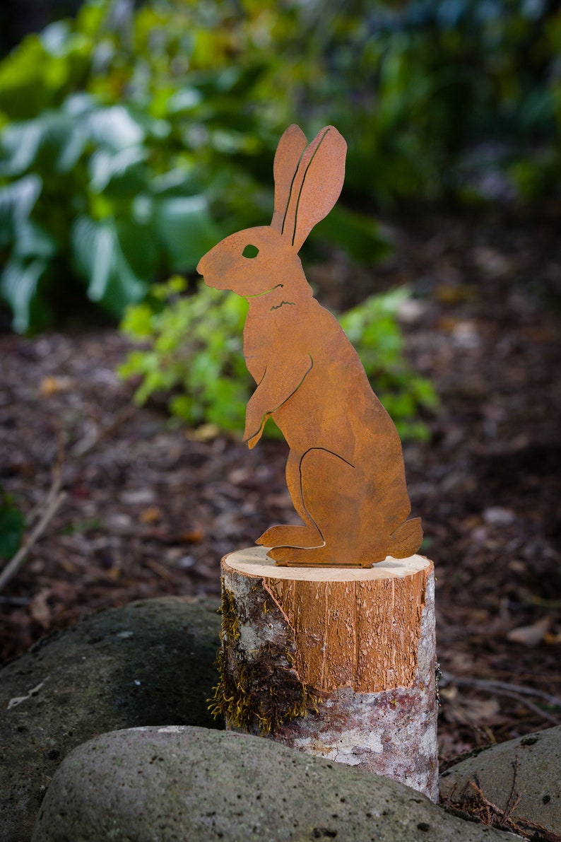 Jack Rabbit Primitive Country Rabbit Metal Garden Art | Etsy