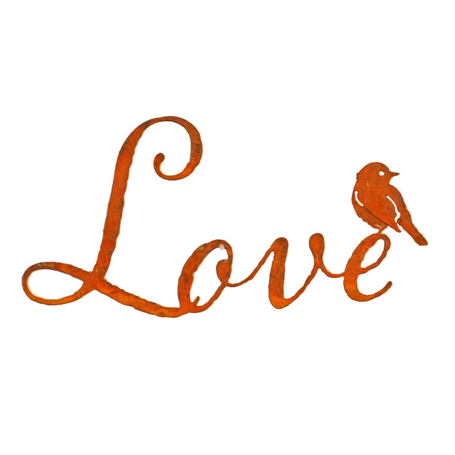 Love Script Art Love Typography Decor Metal Script Wall Etsy