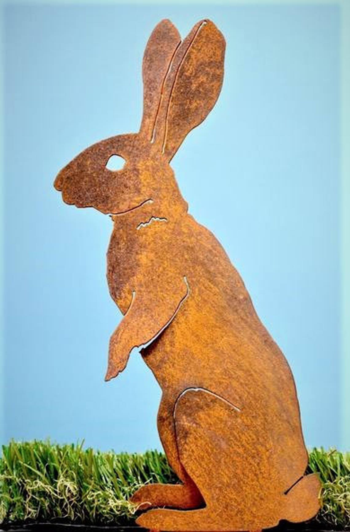 Metal Rabbit Garden Set of 3 Bunnies Rabbit Garden Statue Etsy