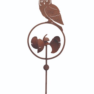 Owl Perched On Ginkgo Leaf Spinner Stake