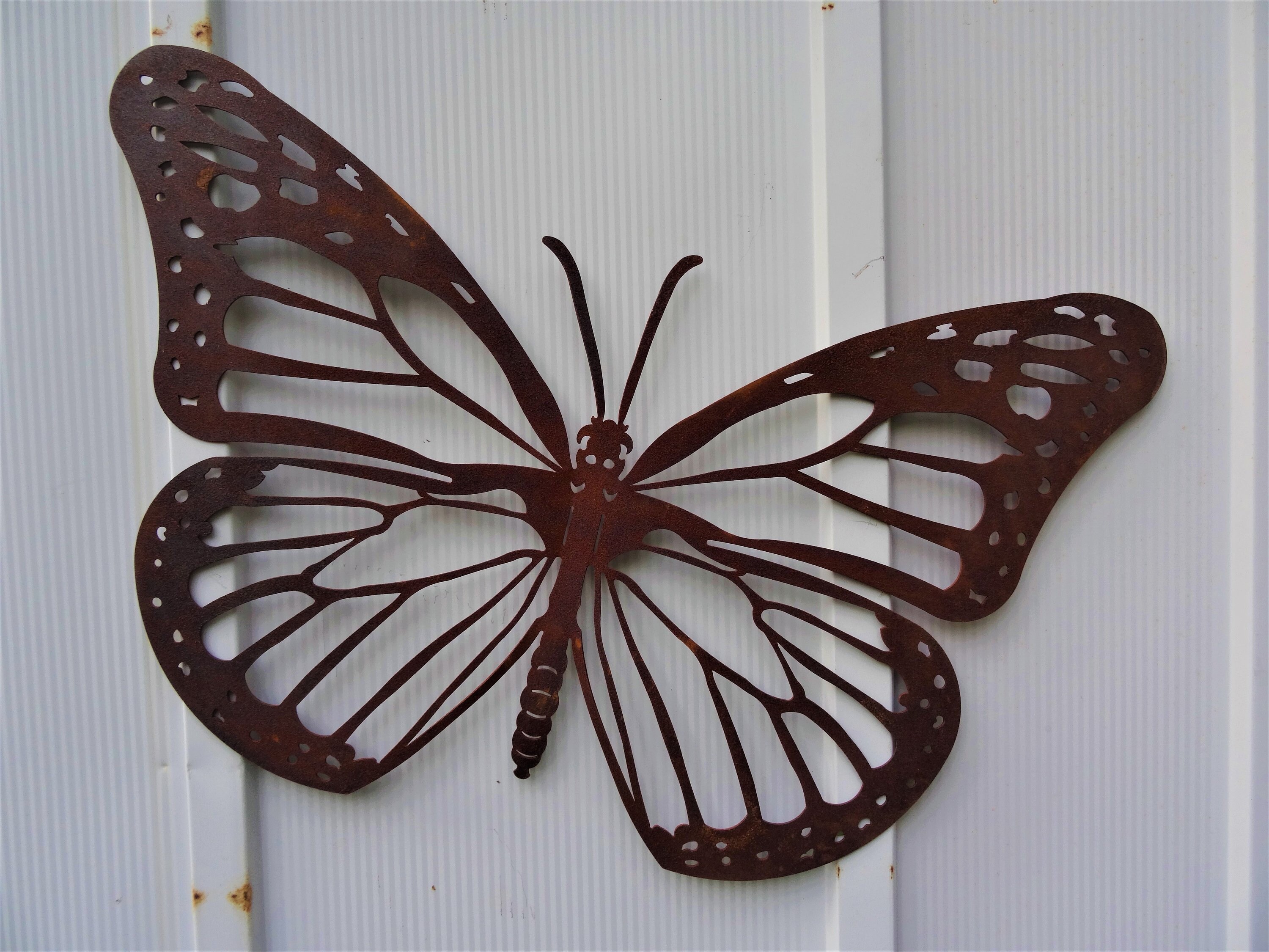 Large Rusted Monarch Butterfly Rustic Garden Decor Mothers Day Gift