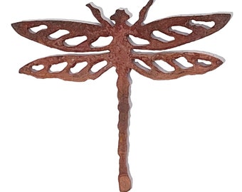 Dragonfly Magnet  Rusted Metal Yard Art | Garden Gifts | Metal Garden Art | Fridge Decor |