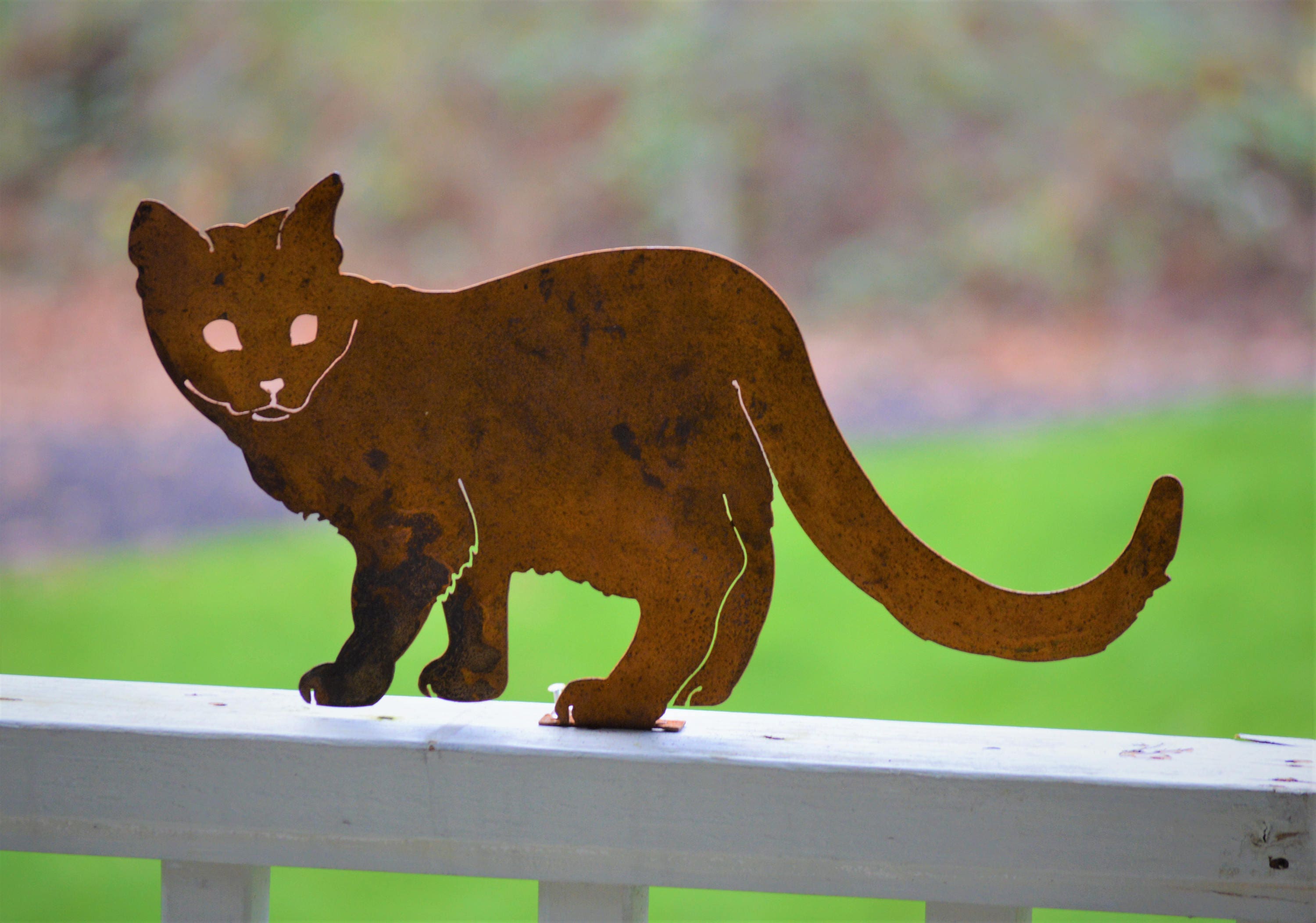 Walking Cat Metal Cat Decor Crazy Cat Lady Metal Fence Ornament