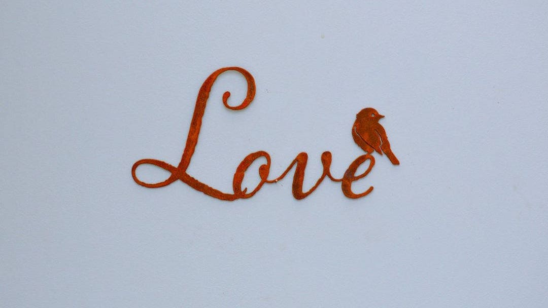 Love Script Art Love Typography Decor Metal Script Wall Art Typography