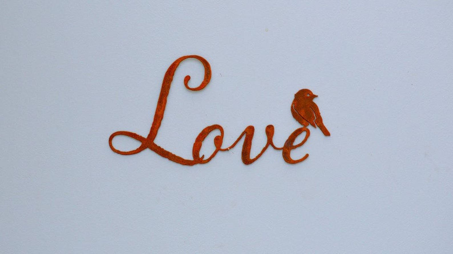 Love Script Art Love Typography Decor Metal Script Wall Etsy