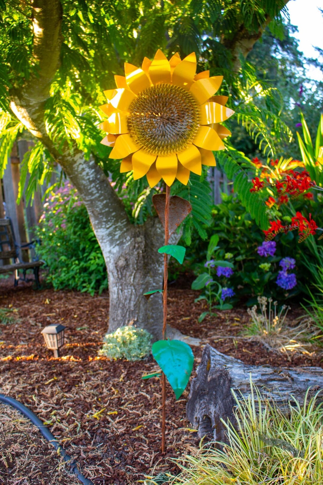 Large Sunflower Stake Rusted Metal Yard Art Garden Gifts Metal Garden