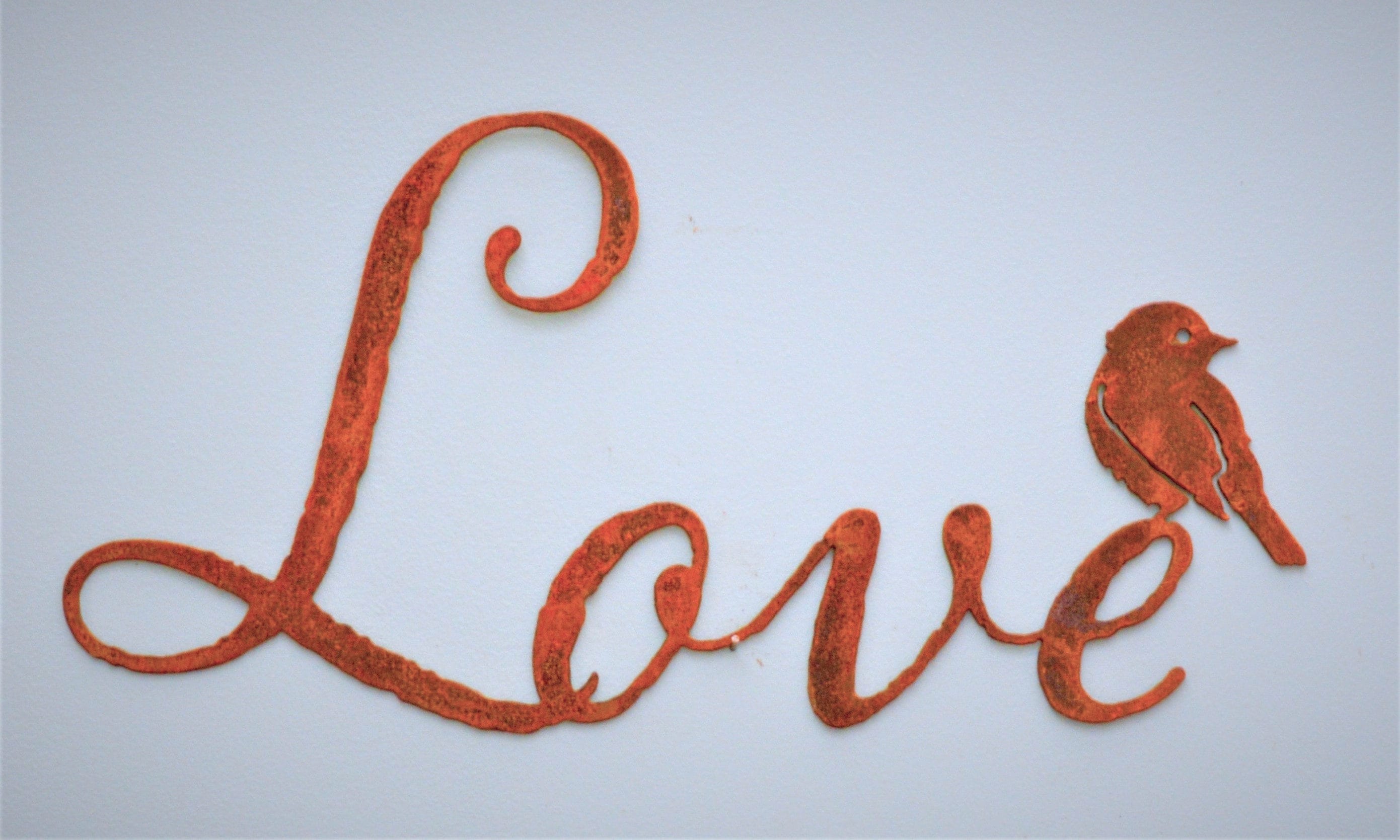 Love Script Art Love Typography Decor Metal Script Wall Art