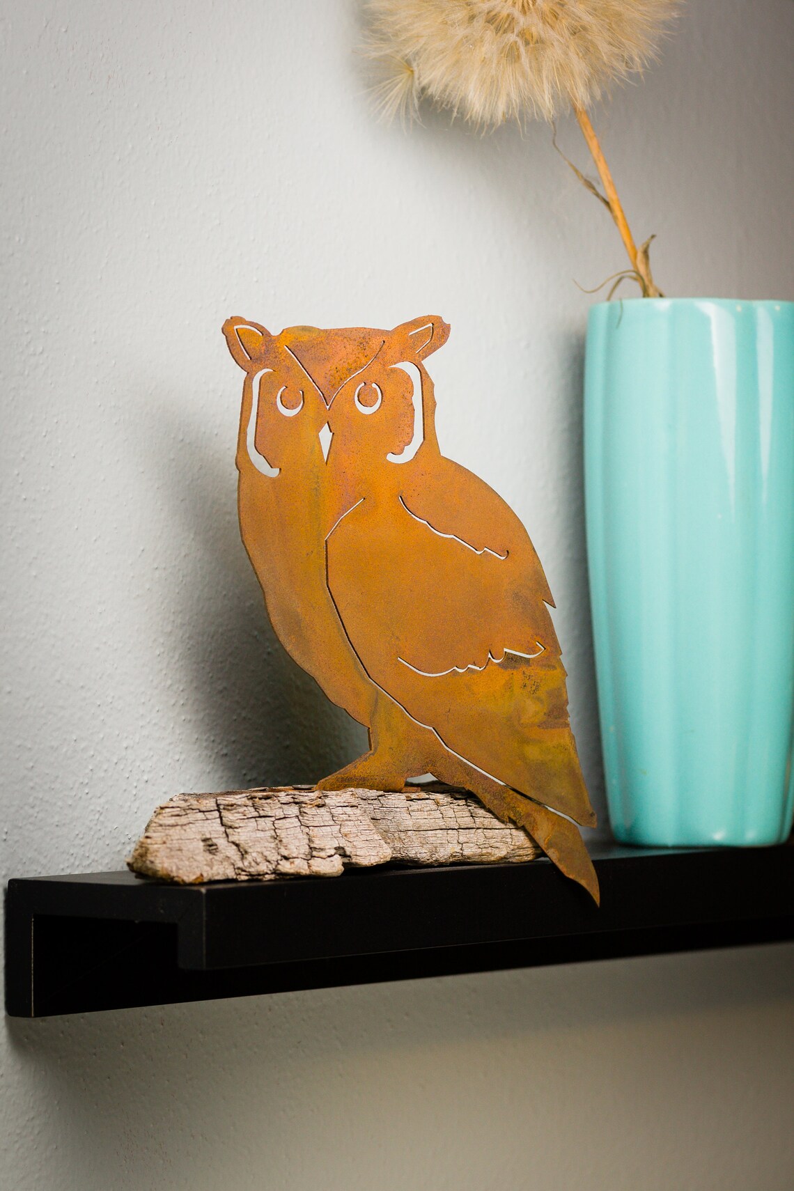 Metal Screech Owl Garden Art Owl Silhouette Rusted Metal | Etsy