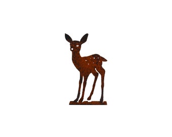 Fawn Looking Straight Pop- Up | Metal Garden Art | Statuary | Rusted| POP203 | Gift | Hunter | Outdoors| Deer |