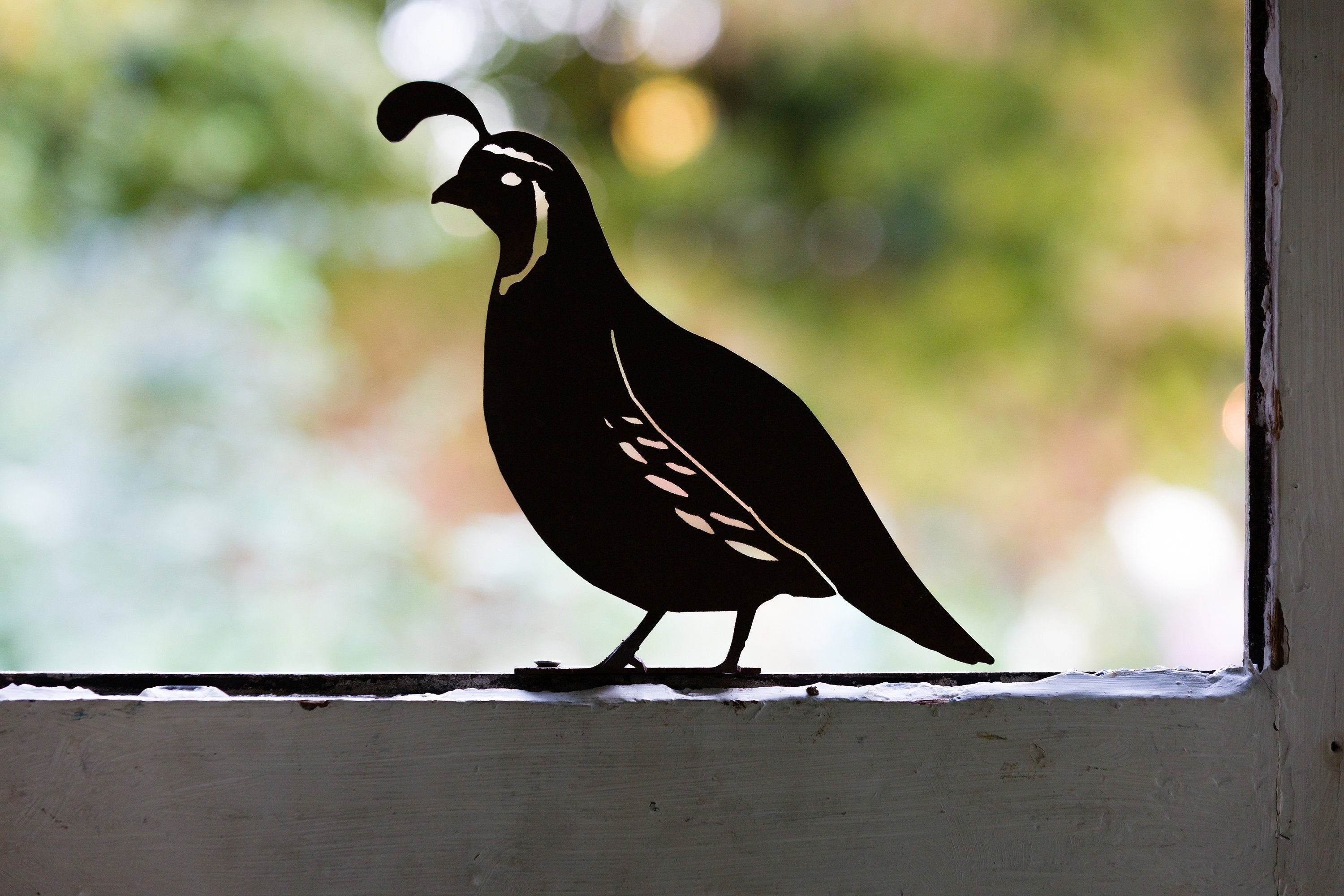 Metal Quail Garden Art Metal Quail Silhouette Rusted Metal Yard Art