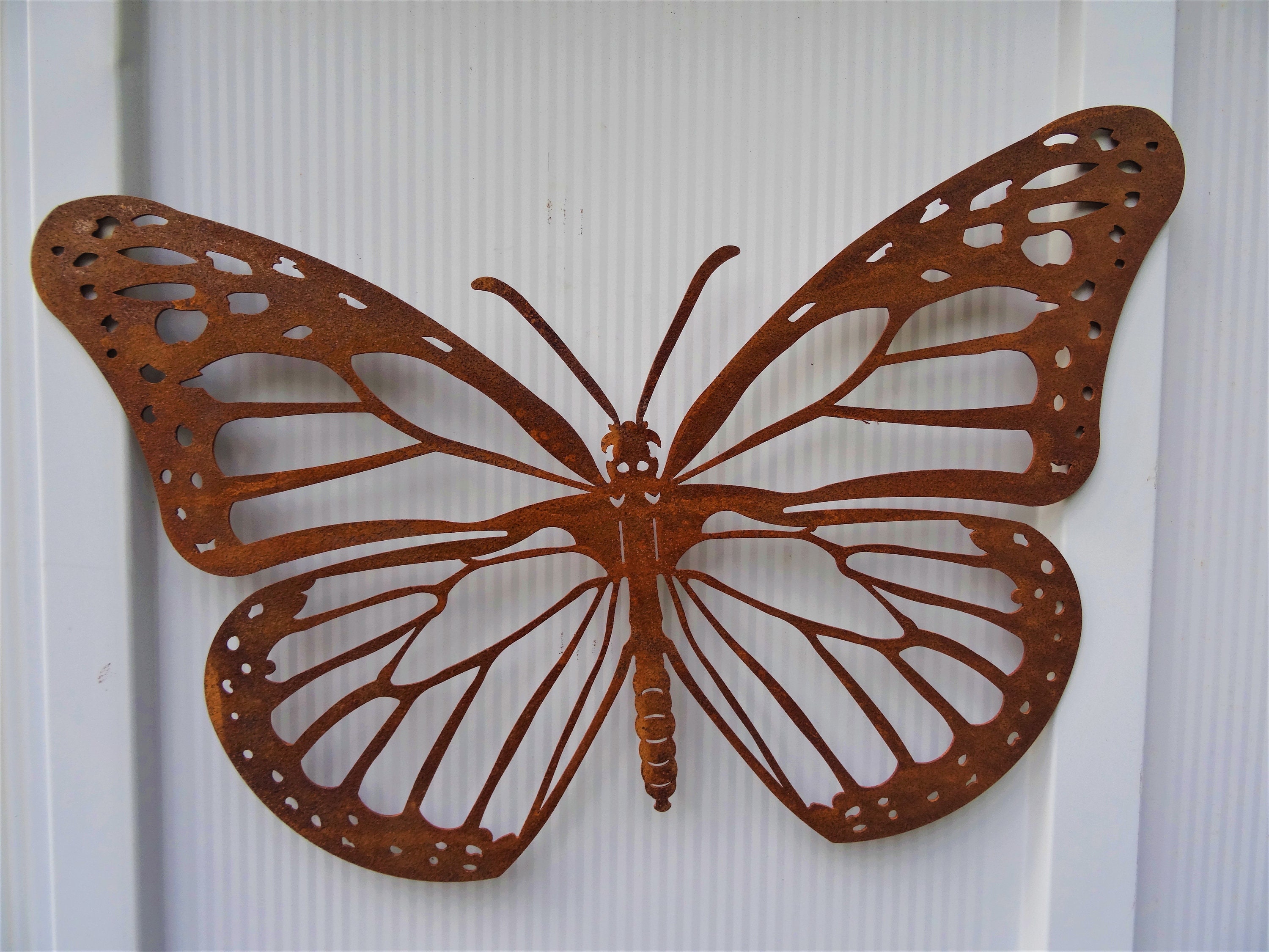 Metal Monarch Butterfly Set of 2 Rustic Garden Decor Etsy