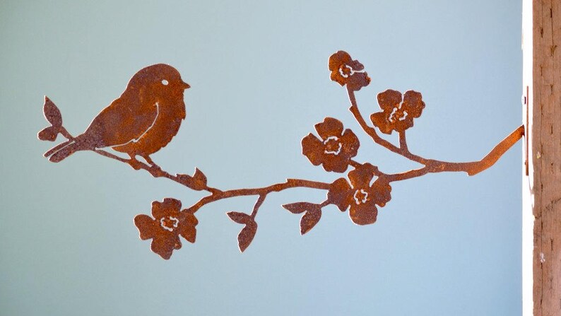 Chickadee Metal Art Rusty Birds Fence Decor Metal Yard Etsy - image 0