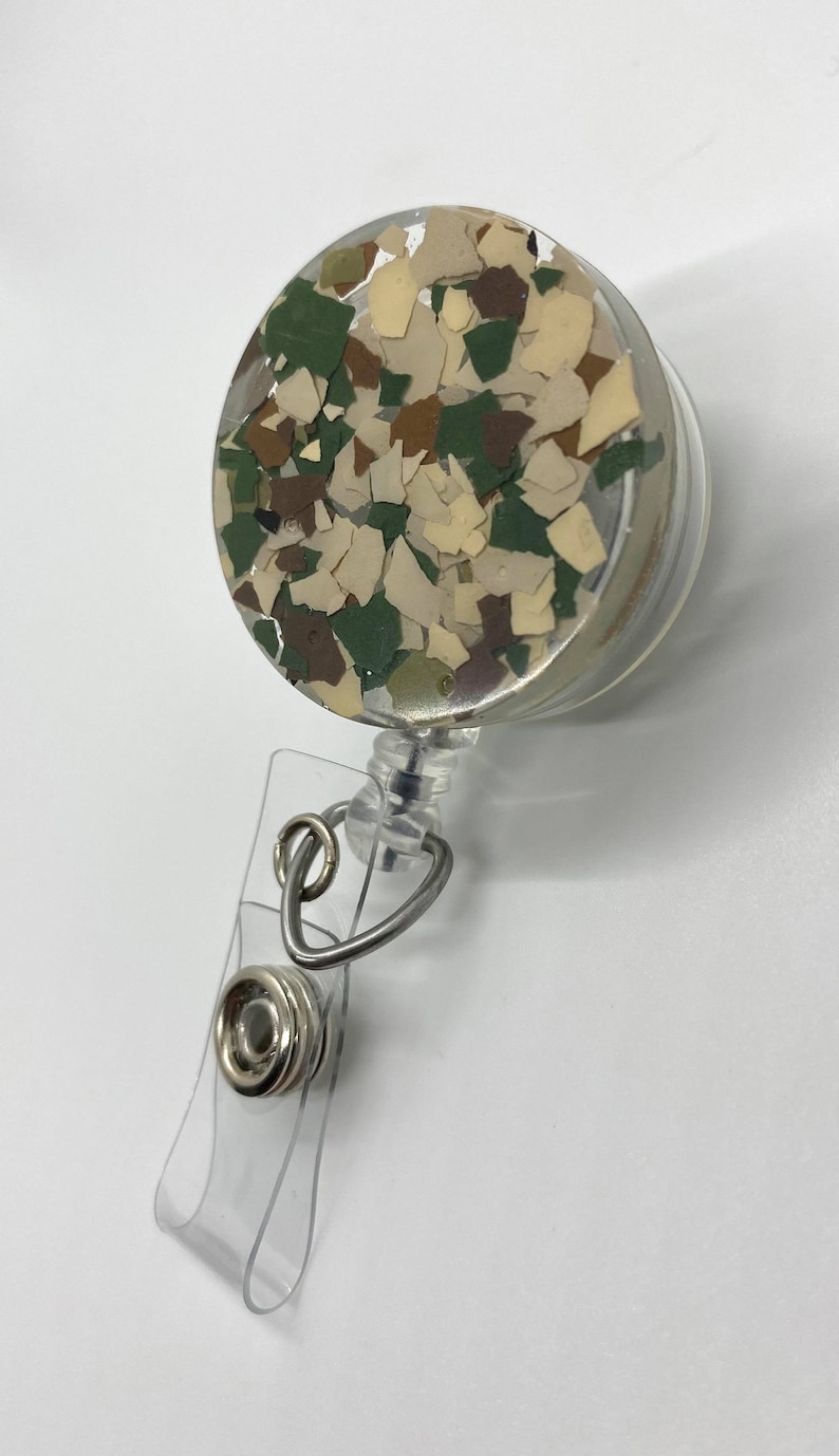 Badge Reel Camouflage Badge Reel Resin Badge Reel Camo Badge Reel Paint Chip Badge Reel