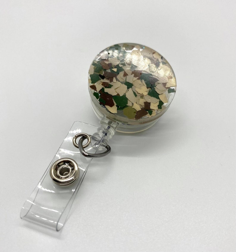 Badge Reel Camouflage Badge Reel Resin Badge Reel Camo Badge Reel Paint Chip Badge Reel