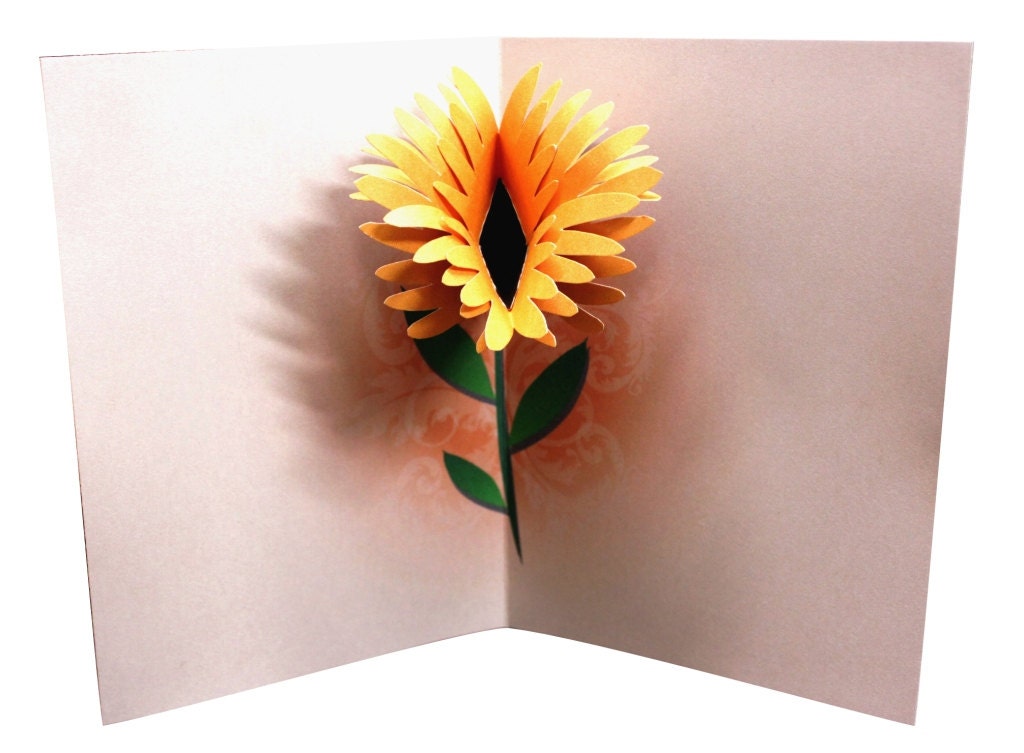 Flower Birthday Pop Up Card Template Printable Diy Etsy