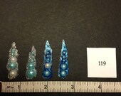 4 White Blue Pearl Unicorn Horns, Bling Clusters for Face painting - Item 119