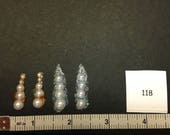 4 White Pearl Unicorn Horns, Bling Clusters for Face painting - Item 118