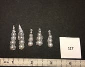 5 White Pearl Unicorn Horns, Bling Clusters for Face painting - Item 117