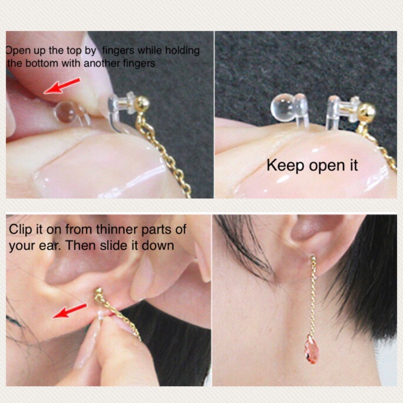 Tassel Earrings Invisible Clipon Earrings Hypoallergenic Etsy