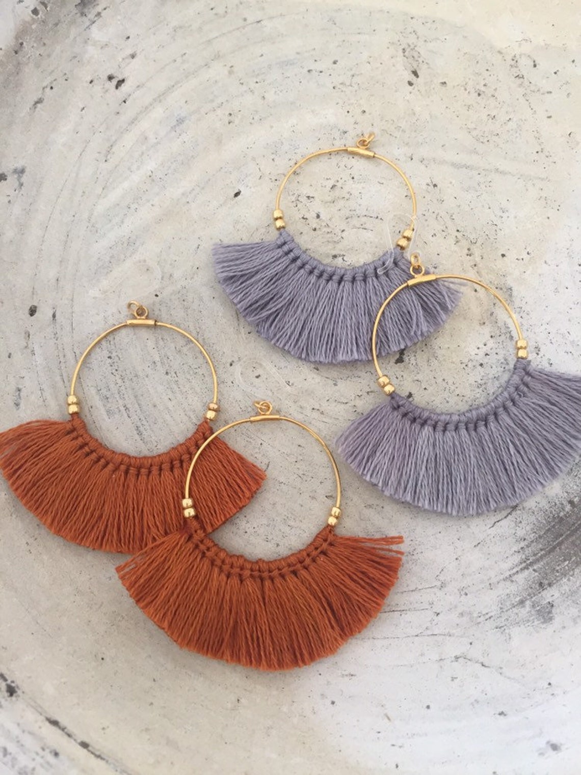 Fringe Tassel Earrings Gold Hoop Earrings Boho Jewelry - Etsy