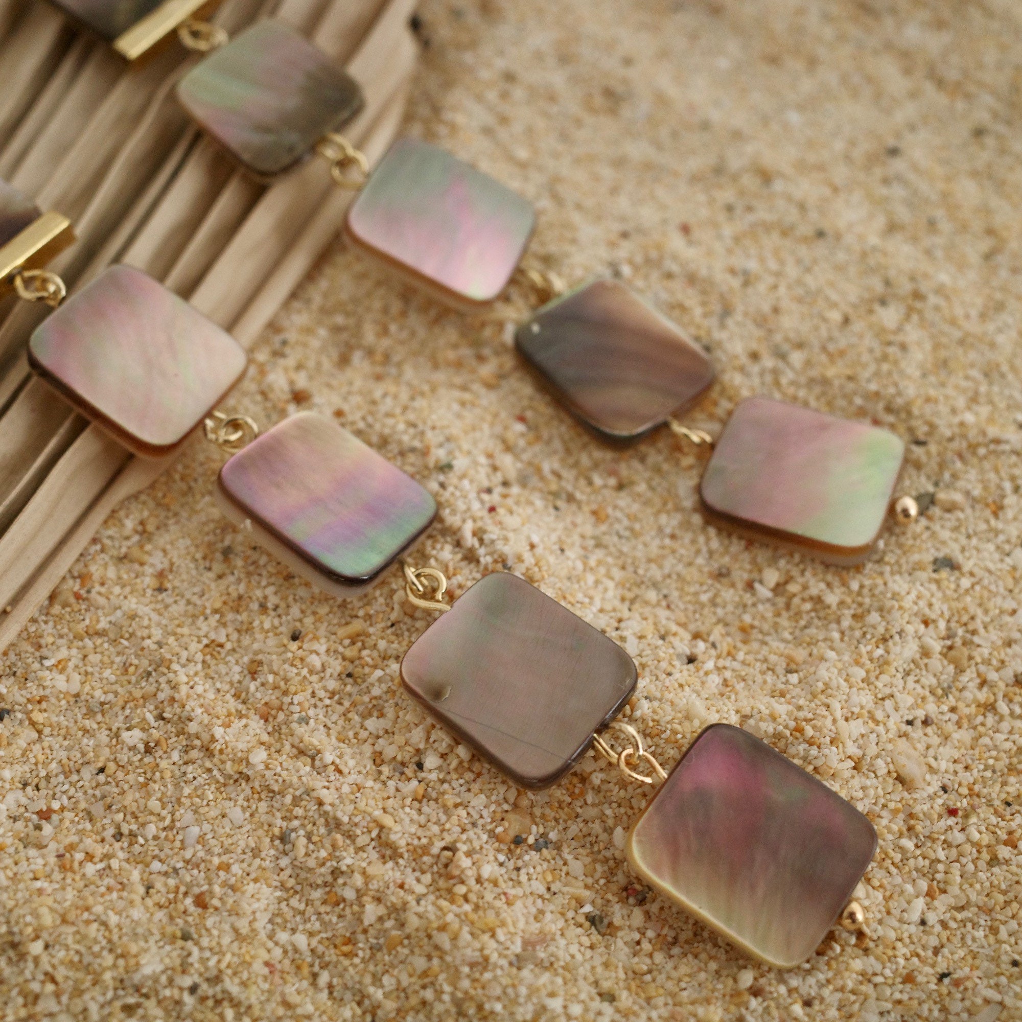 Shell dangle earrings Mother of pearl clip on earrings Cascade Etsy