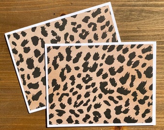 Custom Stationery Folded Blank Cards with Envelopes Leopard Purse Note Card Set of 10 Gifts Fashion Personalized Stationery