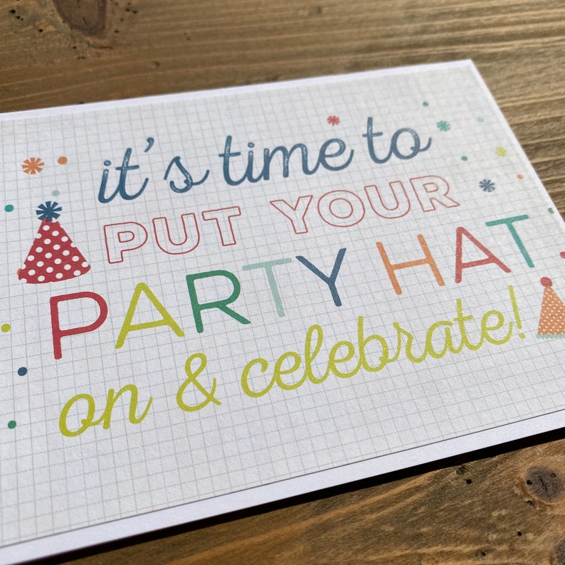 Handmade Homemade Happy Birthday To You Blank Birthday Card Plaid Birthday Card Party Hat Birthday Card With Envelope