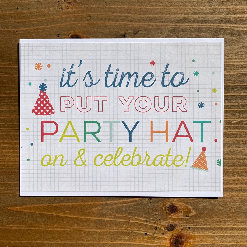 Handmade Homemade Happy Birthday To You Blank Birthday Card Plaid Birthday Card Party Hat Birthday Card With Envelope