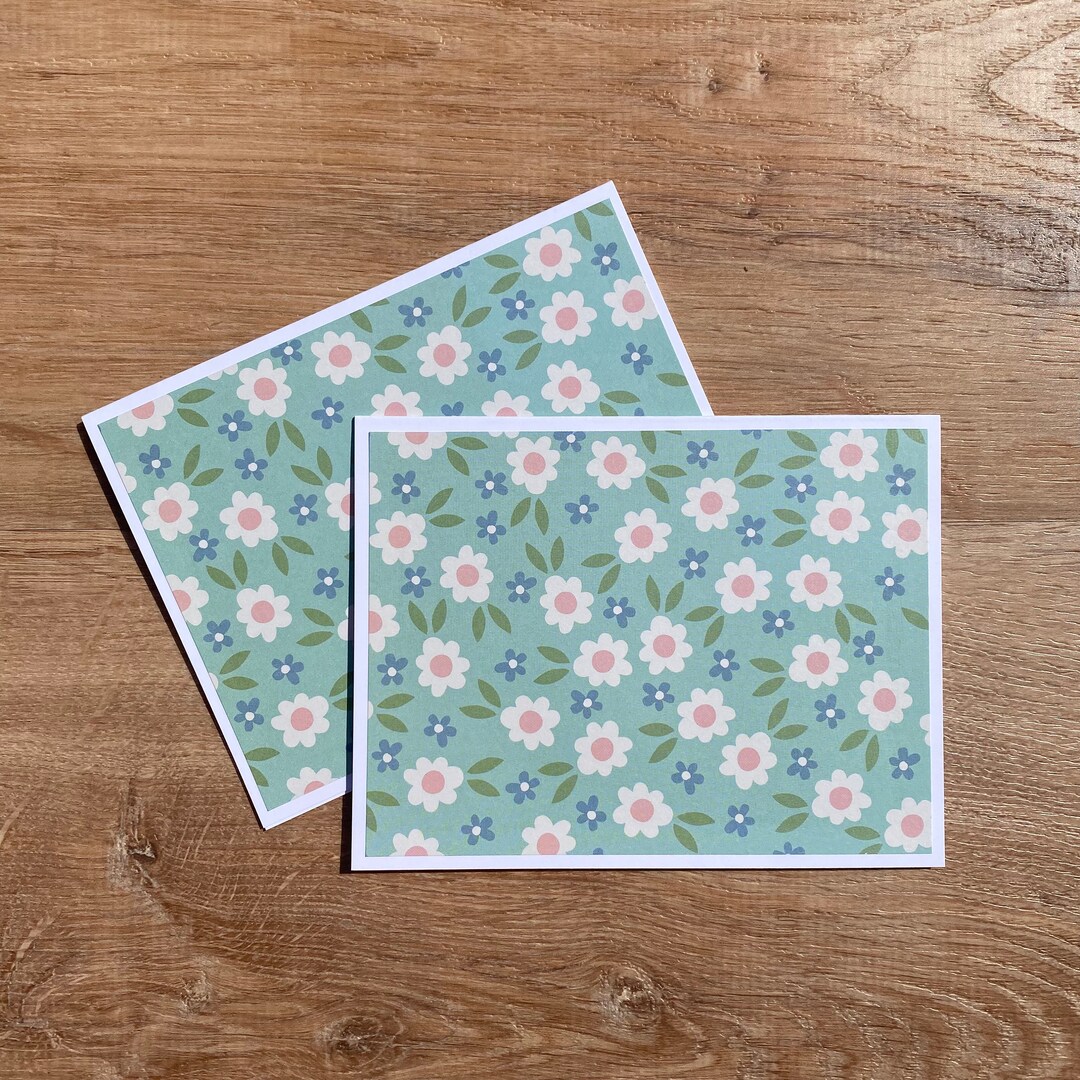 Set of 6 Floral Cards With Envelopes - Floral Stationary Set - Floral ...