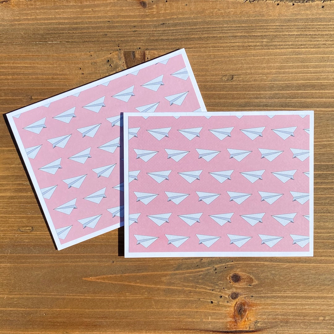 6 Paper Airplane Cards With Envelopes Paper Airplane Etsy