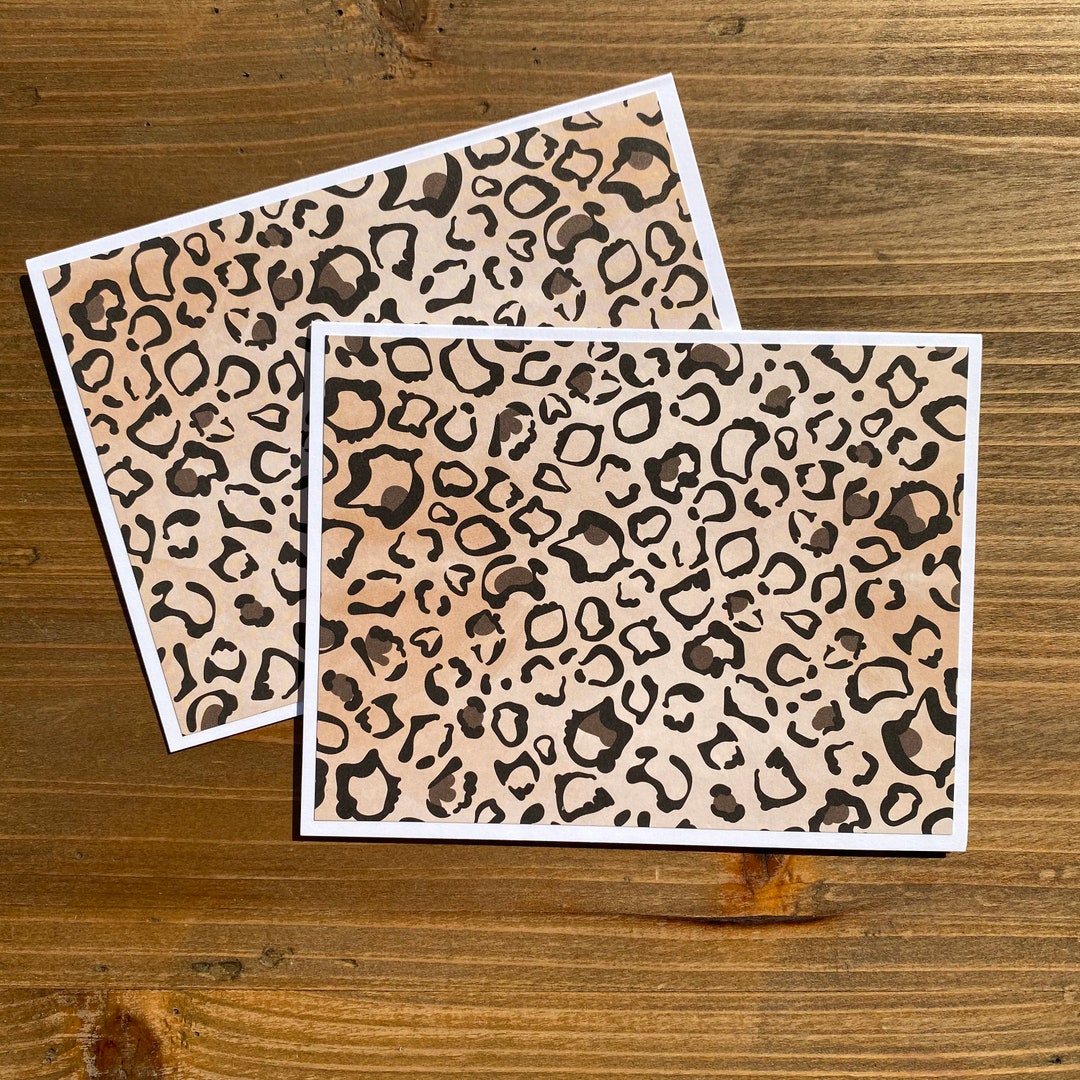 6 Cheetah Cards With Envelopes - Cheetah Stationery Set - Leopard Note ...