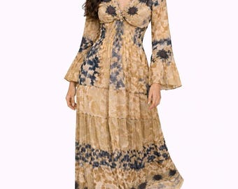 Boho Maxi Dress| Flare Arm Dress| Party Dress| Vacation Clothes | Long Sleeve Dresses | Boho Dress | Gypsy Ibiza Dress|