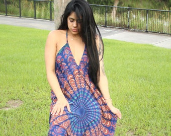 Mandalas Harem Jumpsuit: Boho Festival Romper