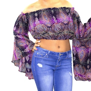 Boho Crop Top| bohemian Crop Top for Women,Belly Dance  Crop Top Blouse,festival clothing,Festival crop top