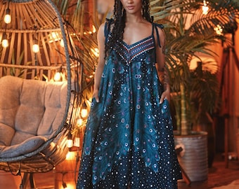 Boho Wide Leg Jumpsuit: Soft Rayon Hippie Jumpsuit with Pockets