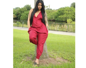Boho Rayon Romper, Backless Jumpsuit, Hippie Festival Clothing