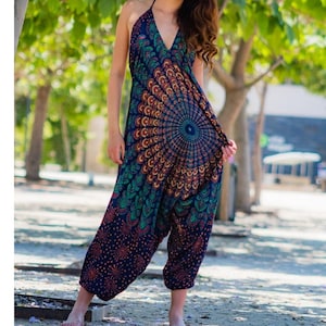 One Size Romper,Bohemian clothing,Jumpsuit,Festival romper,boho clothing,Hippie romper, Comfy pants, Free Shipping image 1