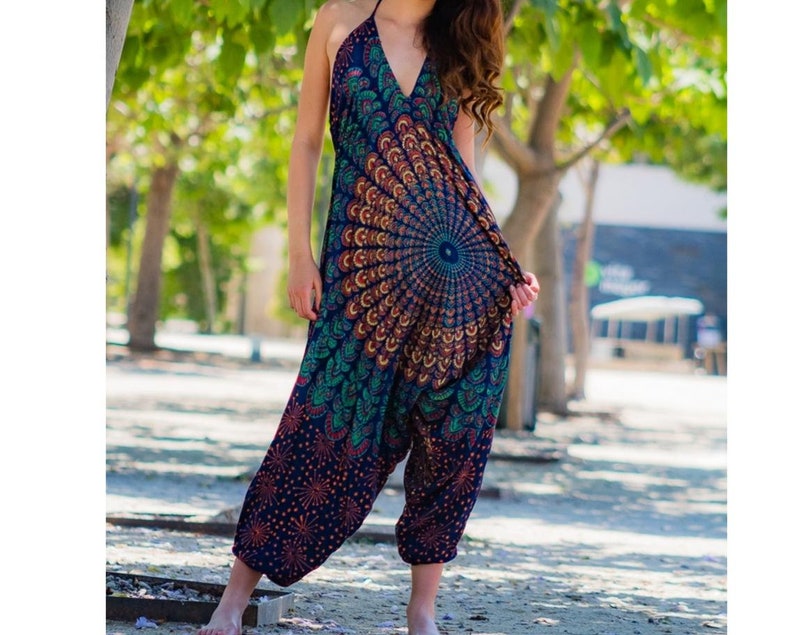 One Size Romper,Bohemian clothing,Jumpsuit,Festival romper,boho clothing,Hippie romper, Comfy pants, Free Shipping image 1