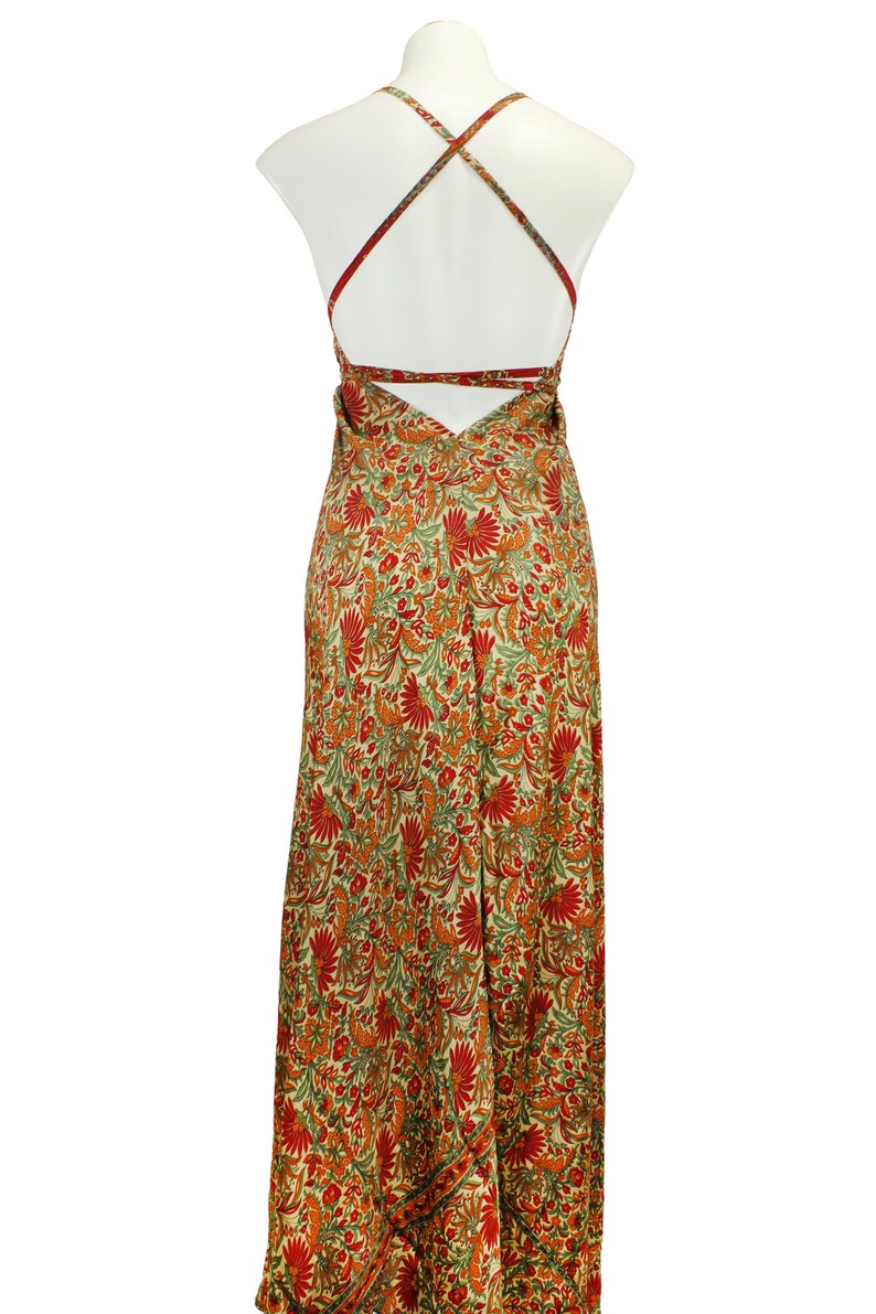 Boho Silk DressCasual comfy Bohemian Halter dressBeach Summer DressSilk boho dress