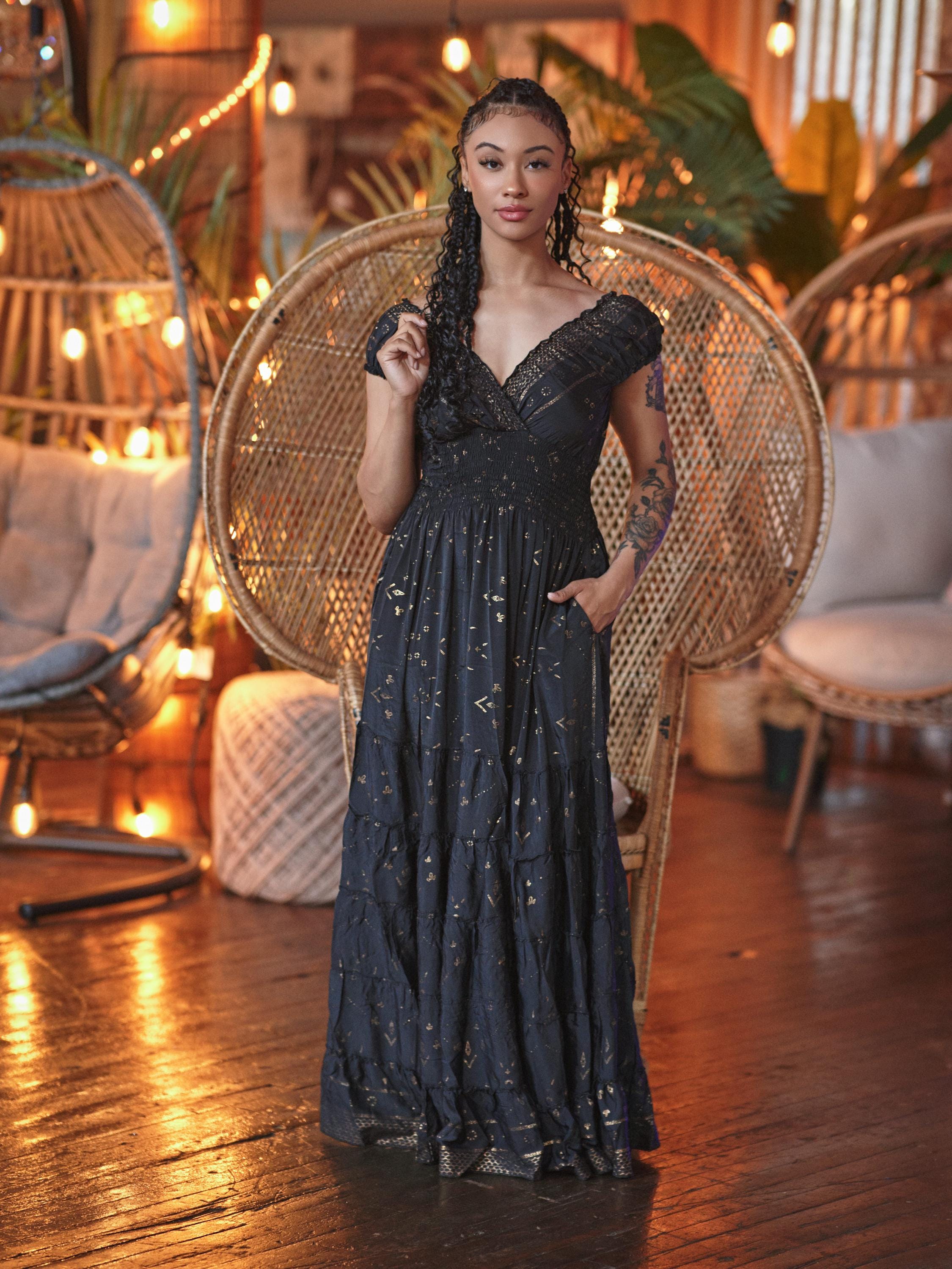 gypsy gold dress SPELL & THE GYPSY Coco Lei Mumu Gown Maxi Dress main image 0