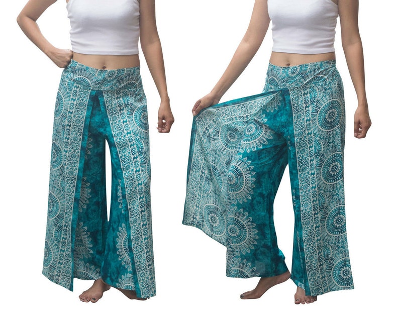 Boho Wrap Pants Beach Pants Hippie Vacation Pants Open Leg Etsy