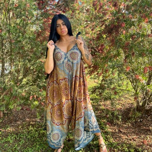 Bohemian Wide leg jumper/Hippie boho jumpsuit/Women Loose pants/Jumpsuits/Wide leg jumpsuit,hippie jumpsuits/Maternity Clothing W/pockets image 3