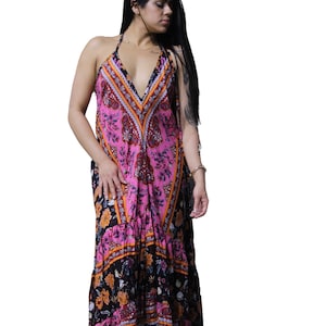 Boho Ruffle dress/High Low Dress/Festival Clothing/Women Ruffle dress/boho ruffle/bohemian dress/maxi boho dress/Low back Boho Dress/