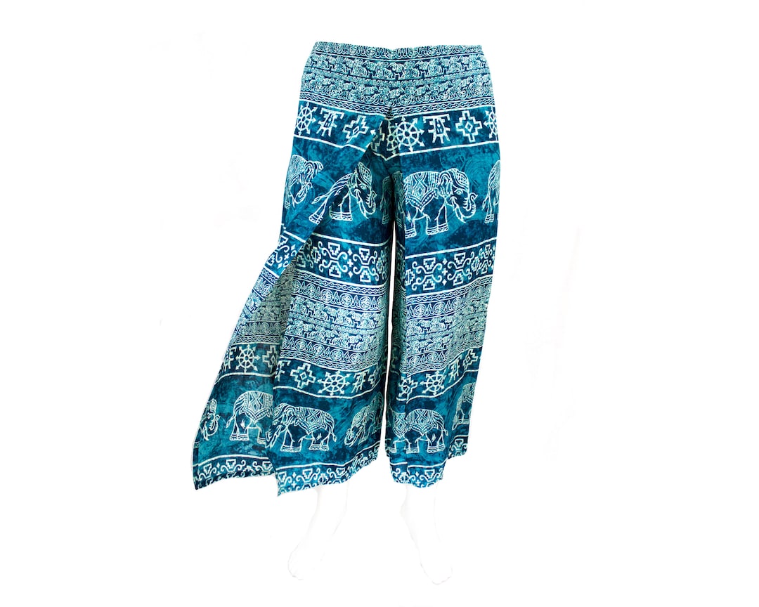 Plus Size Boho Wrap Pants,beach Pants,hippie Vacation Pants,open Leg ...