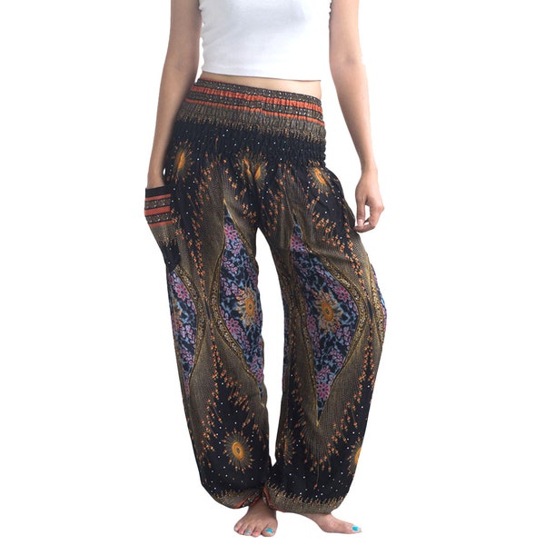 Harem Pants, Yoga boho pants, Hippie bohemian pants, Tribal harem trousers, Thai harem pants, Peacock harem pants, Yoga pants women