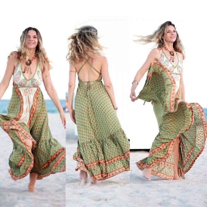 Bohemian Ruffle maxi long dress.