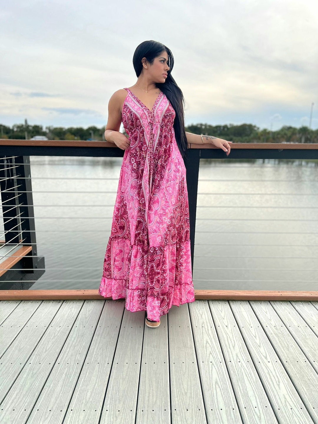 Bohemian Long Dress/hippie Maxi Dress/festival Clothing/women Ruffle ...