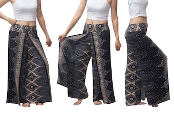 Wrap pants,Boho Beach pants,hippie vacation pants,Open Leg Pants,bohemian wrap around pants,boho open pants