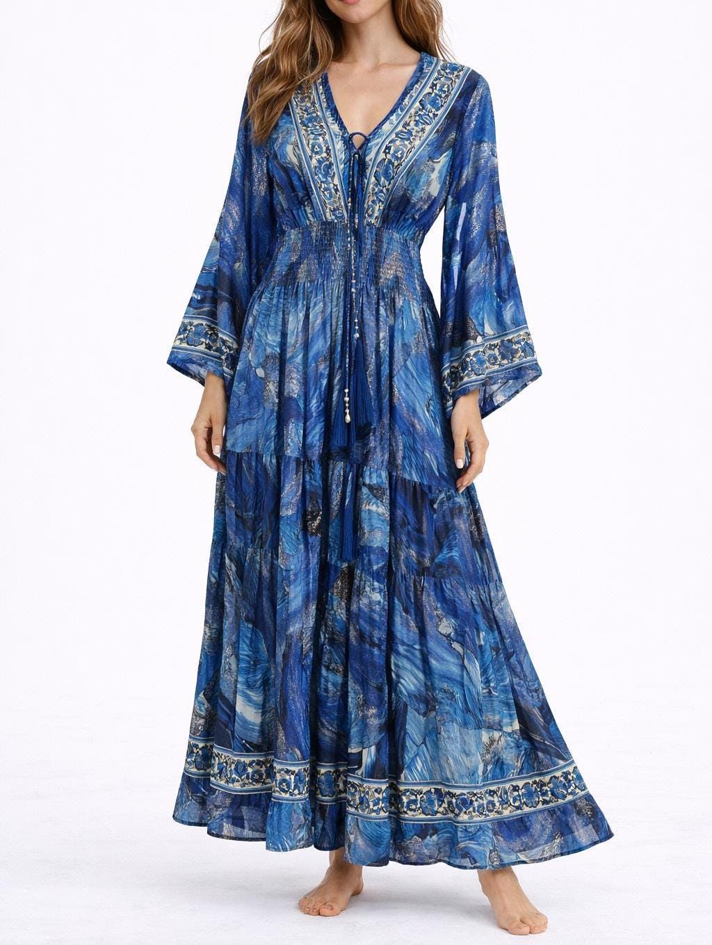 open lace back dress Womens Summer Boho Maxi Long Bandage Dress Evening Sexy Party Beach Dr   www.Nuroco.com