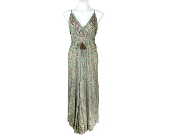Boho Silk Dress/Casual Bohemian Halter dress/Beach Summer Dress/Silk boho dress/ Evening Dress/ Silk/Maxi Bohemian Dress/ Open Back Dress